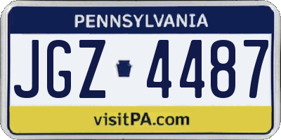 PA license plate JGZ4487