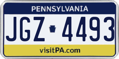 PA license plate JGZ4493