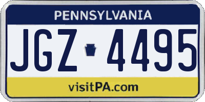PA license plate JGZ4495