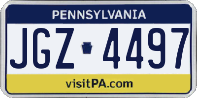 PA license plate JGZ4497