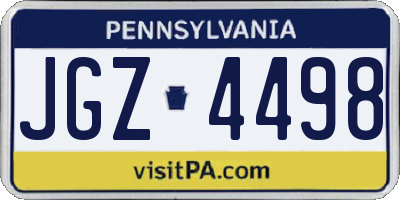 PA license plate JGZ4498