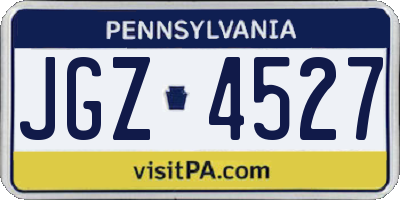 PA license plate JGZ4527