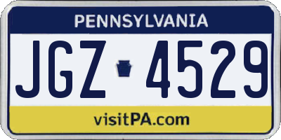 PA license plate JGZ4529