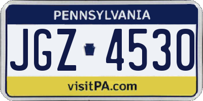 PA license plate JGZ4530