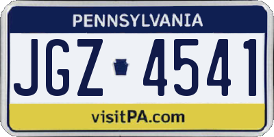 PA license plate JGZ4541