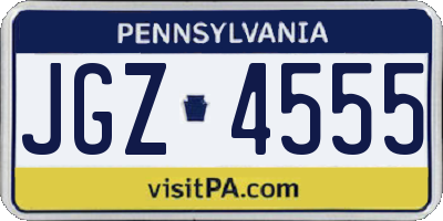PA license plate JGZ4555