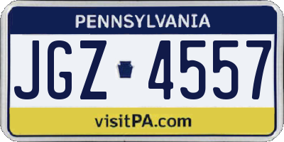 PA license plate JGZ4557