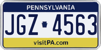 PA license plate JGZ4563