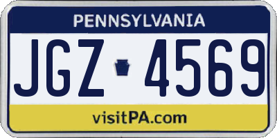 PA license plate JGZ4569