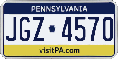 PA license plate JGZ4570