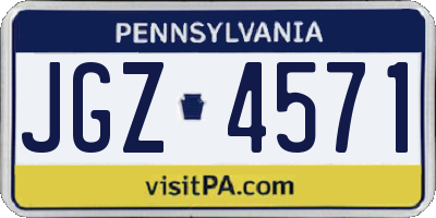 PA license plate JGZ4571