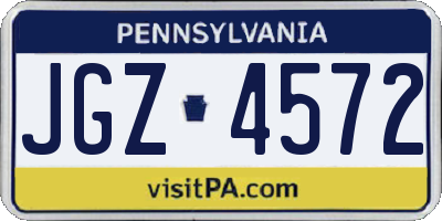 PA license plate JGZ4572