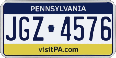 PA license plate JGZ4576