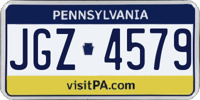 PA license plate JGZ4579