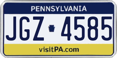 PA license plate JGZ4585