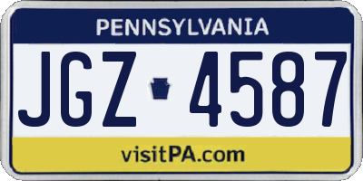 PA license plate JGZ4587