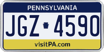 PA license plate JGZ4590