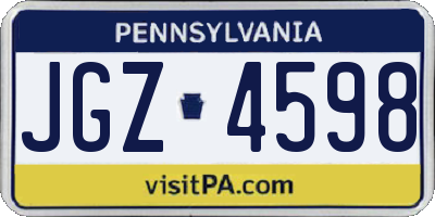 PA license plate JGZ4598