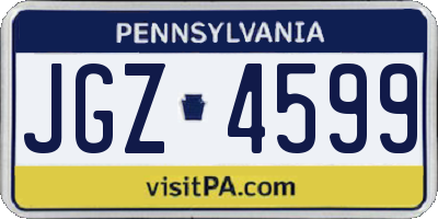 PA license plate JGZ4599