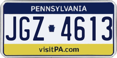 PA license plate JGZ4613