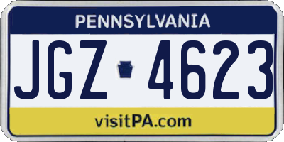 PA license plate JGZ4623