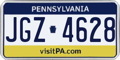 PA license plate JGZ4628