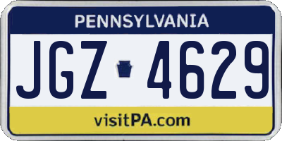 PA license plate JGZ4629