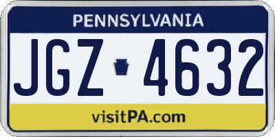 PA license plate JGZ4632