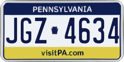 PA license plate JGZ4634