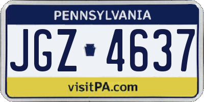 PA license plate JGZ4637