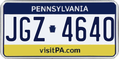 PA license plate JGZ4640