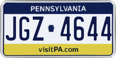 PA license plate JGZ4644