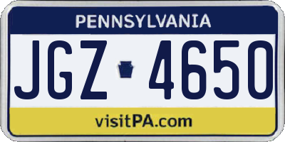 PA license plate JGZ4650
