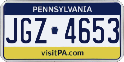 PA license plate JGZ4653