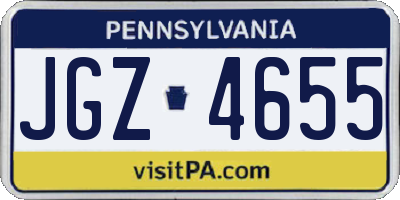 PA license plate JGZ4655
