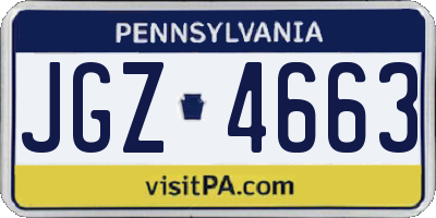 PA license plate JGZ4663