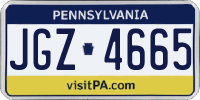 PA license plate JGZ4665