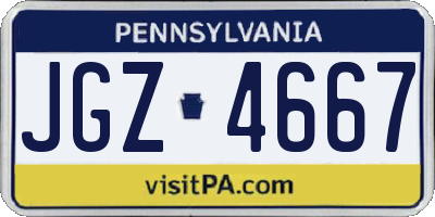 PA license plate JGZ4667
