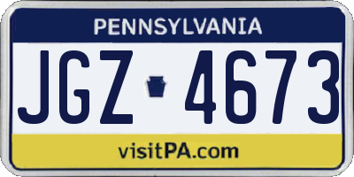 PA license plate JGZ4673