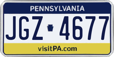 PA license plate JGZ4677