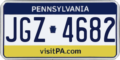 PA license plate JGZ4682