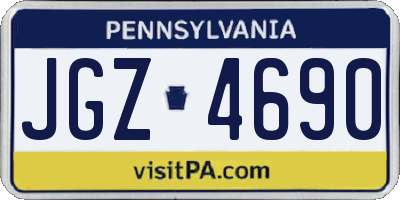 PA license plate JGZ4690