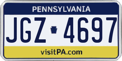 PA license plate JGZ4697