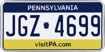 PA license plate JGZ4699