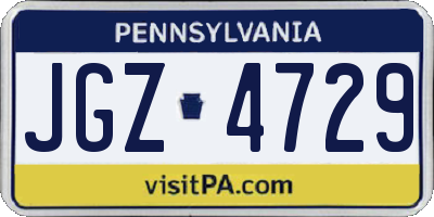 PA license plate JGZ4729