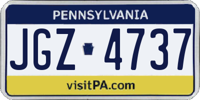 PA license plate JGZ4737