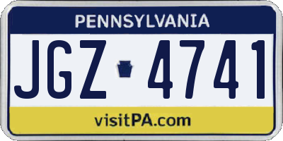 PA license plate JGZ4741