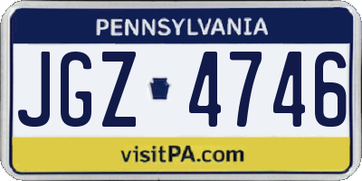 PA license plate JGZ4746