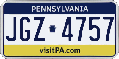 PA license plate JGZ4757