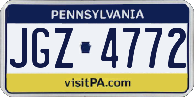 PA license plate JGZ4772